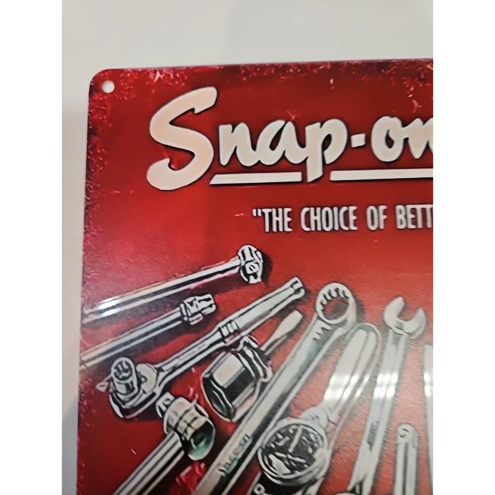 Snap-on Red Vintage Tool Wall Sign - Metal Garage Decor